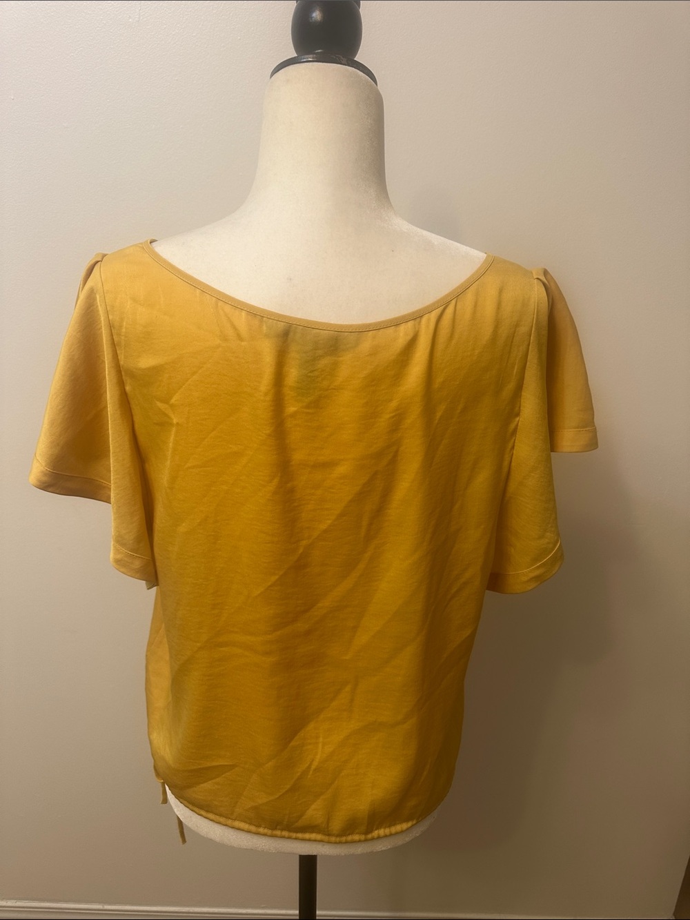 Flutter Sleeve Scoop Neck Top in Mustard Yellow - Picture 4 of 5